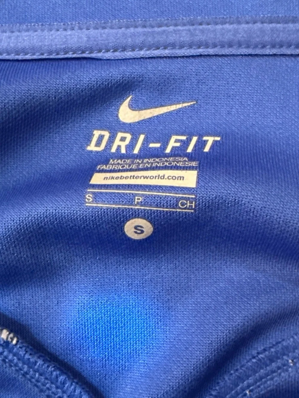 Nike Royal Blue Full-Zip Athletic Bomber Jacket with White Accents